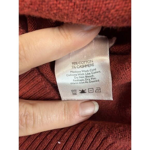 Eddie Bauer Sweater Mens XL Navy Blue Long Sleeve Cotton Cashmere Pullover - Picture 8 of 10